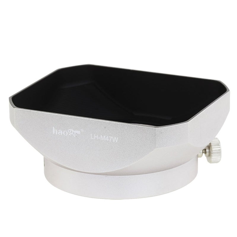 Haoge غطاء عدسة معدني هاوج LH-M47W لعدسة أوليمبوس M.ZUIKO الرقمية ED 12mm f2 12 2 بديل LH-48 فضي - Image 2